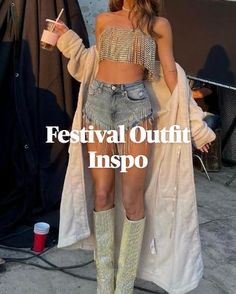 Festival Outfit Inspo | Festival Season | Festival Fashion | What to Wear to a Music Festival | Music Festival Outfit | Coachella Outfit Inspo | Coachella Music Festival Festival Outfits Plus Size, With Boots Outfit, Summer Outfits For Work, Festival Outfit Summer, Mode Coachella, Festival Outfits Summer, Tomorrowland Outfit, Country Music Festival Outfits, Summer Aesthetic Outfit