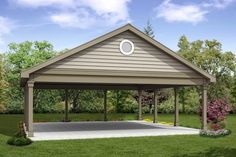 a gazebo in the middle of a grassy area