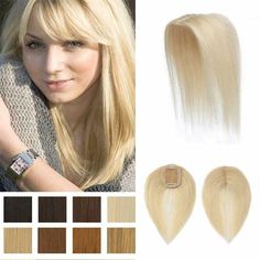 Description: Women Hair Top Pieces Toppers 100% Remy Human Hair Replacement Top Wigs Hairpieces Base Size: 2.4"x3.6"(6x9cm);  Color: ##613 Bleach Blonde Hair Length: 8inch,10inch,12inch,16inch Base Material: Silk Base/Mono Base Hair Piece Topper Hair Material: 100% Remy human hair Workmanship: Fine hand-made, realistic, breathable and comfortable. Functions: Thin hair supplementary,Fall hair supplementary,bald cover,white hair cover. How To Fix: 2 or 3 Clips or Tapes/Glue Attachment. Density: 13 Blonde Human Hair Toppers, Hair Pieces For Thinning Hair Crowns, Human Hair Toppers For Thinning Hair, Blonde Hair Topper, Human Hair Toppers, Bleach Blonde Hair, Human Hair Clip Ins, Crown Hair, Blonde Hair Shades