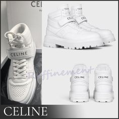 Celine Street Style, Leather Logo, Personal Shopper, Front Row, Luxury Handbags, Designer Brands, White Sneaker, Wedding Sneaker, Wedding Shoe