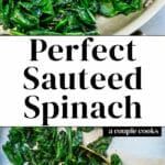 the cover of perfect sauteed spinach