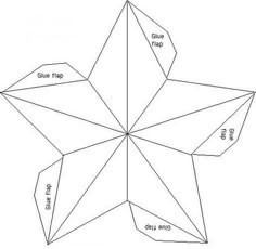 an origami star is shown in the shape of a snowflake with words on it