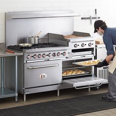 Cooking Performance Group S60-GS24-L Liquid Propane 6 Burner 60" Range with 24" Griddle/Broiler and 2 Standard Ovens - 276,000 BTU Propane Range, Sauce Pans, Decorating Kitchen, Gas Stoves, Iron Grate, Aluminum Siding, Truck Stuff, Kitchen Stove, Plate Racks