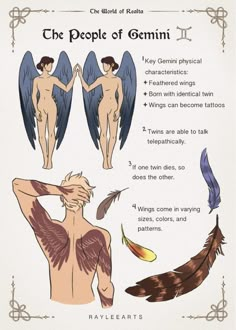 an image of the different types of people with wings on their back and chests