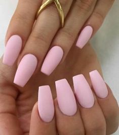 Trendy nails coffin acrylic pink matte 28 Ideas #nails Ballerina Nail, Matte Pink Nails, Soft Pink Nails, Pink Nail Art Designs, Cute Pink Nails, Pink Nail Art, Pretty Nail Art Designs, Super Nails, Pink Nail Polish