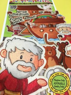 Noah Builds an Ark | Felt Board Bible Stories for Preschool - Felt Board Stories for Preschool Classroom Playtime Felts Bible Story Activities, Noah Building The Ark, Two Elephants, Character Qualities, Two Bears