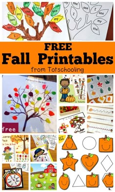 free fall printables from totschoolina for preschool and toddlers