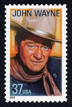 a stamp with the image of john wayne on it