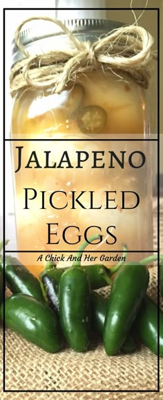 jalapeno pickled eggs in a mason jar