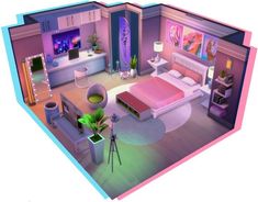 Room Ideas For Sims 4, Sims 4 Houses Outside, Sims House Decor, Sims 4 Dollhouse Cc, Sims Room Decor, Sims Rooms Ideas, Sims Bedroom Ideas