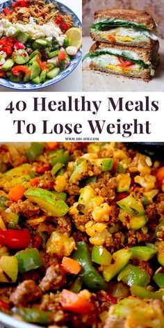 These easy and healthy weight loss recipes taste amazing! The collection includes tasty and simple breakfast, lunch and dinner ideas to lose weight in a healthy sustainable way, without feeling like you need to restrict. Breakfast Lunch And Dinner Ideas, Lunch And Dinner Ideas, Yummy Healthy Snacks, Granola Healthy, Simple Breakfast, Simple Meals, Salmon Salad, Filling Recipes