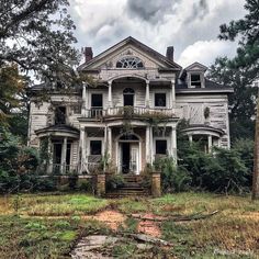 an old abandoned house in the woods