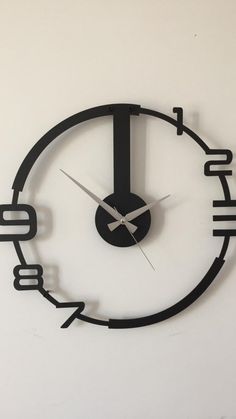 a clock that is on the side of a wall with numbers in front of it