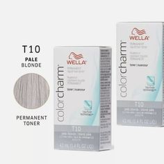 Wella Color Charm T10 Pale Blonde Permanent Liquid Hair Toner 1.4 Oz (Pack Of 2) Wella Colorcharm Permanent Liquid Hair Toner With Liquidfuse Technology Saturates, Penetrates And Fuses With The Hair To Deliver Vibrant Color That Is Exceptionally Fade Resistant. The Extra Mild Formulation Is Ideal For Creating Delicate Shades Of Blonde Like Platinum And Beige - And Neutralizing Unwanted Warmth After Lightening. Great For Toning Pure, Double Processed Blondes. What Makes It Special Liquifuse Techn Wella Blonde Toner Shades, Cool Blonde Toner Formulas Wella, Wella T18 Toner, Wella Blondor Toner Pale Platinum, Wella Color Charm Toner, Nordic Blonde, Wella Hair Color, Tan Blonde, Blonde Toner