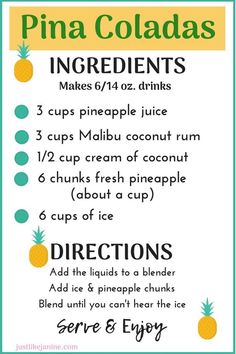 a recipe for pineapples with instructions to make it