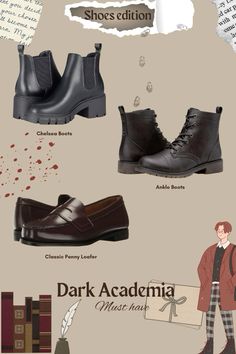 dark academia, dark academia fashion, dark academia shoes guide, dar academia aesthetic Dark Academia Outfit Keywords, Dark Academy Fashion, Dark Academia Outfit Shoes, Dark Academia Aesthetic Accessories, Dark Academia Shein Finds, Dark Academia Bag Essentials, Different Academia Aesthetics List, Dark Academia Converse, Acadamia Shoes