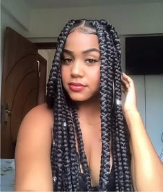 Big Breads Style, Protective Hairstyle Ideas, Braided Hairstyles Black Women, Chunky Box Braids, Protective Style Braids, Black Women Braids, Black Kids Braids Hairstyles, Braids Boxbraids, Hair Twists