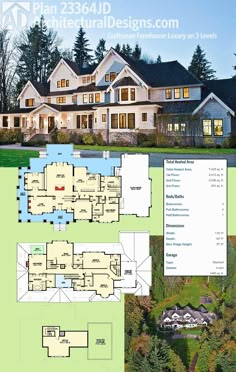 the floor plan for this luxury home is very large and has lots of space to put in