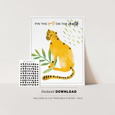 a card with an image of a tiger on it and the text pin the left on the right