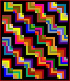 an image of a multicolored pattern on a black background that looks like it has been made out of squares