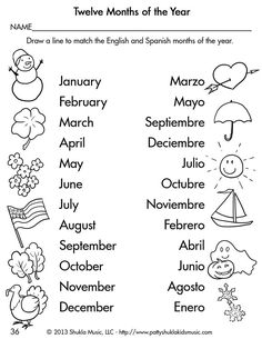 two months of the year worksheet for kids with pictures and words on it