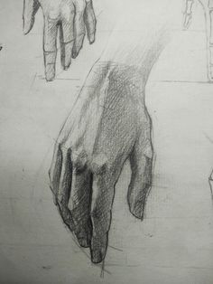 two hands are shown in this drawing