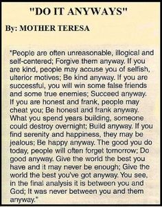 an article about mother teresa from the book do it always by mother teresa