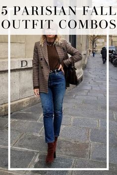 Blazer Dress Outfits Fall, French Autumn Fashion, Paris Dinner Outfit Fall, French Inspired Fall Outfits, Fall Outfits French Style, Autumn Parisian Outfit, French Blazer Outfit, French Girl Fall Outfits, Fall French Fashion