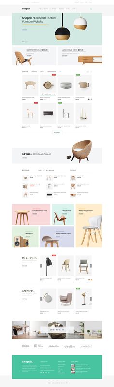 the website design for furniture store