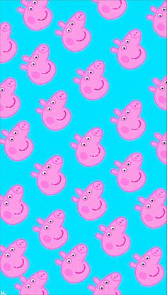 pink pigs on a blue background