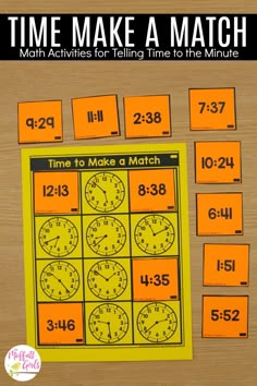 the time to make a match game for telling time to the minute