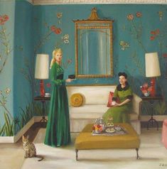 The Etiquette Of Blackmail Art Print - Royalties A Good Listener, Janet Hill, Canadian Painters, Sweet Art, Dream Land, Small Art Prints, Good Listener, House Art, Small Art