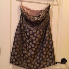 Anthropologie Dress - Never Worn, Had Addition Padded Cups Sewn In Brown Silk Dress For Night Out, Brown Silk Cocktail Dress, Elegant Brown Lined Dress For Evening, Elegant Brown Lined Evening Dress, Anthropologie Dress, Anthropologie Dresses, Black And Brown, Strapless Dress, Anthropologie