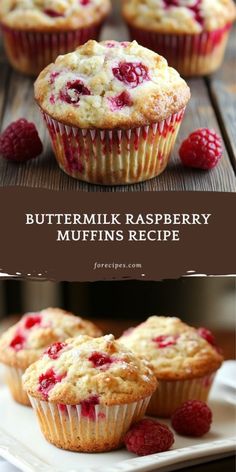 some raspberry muffins are on a plate