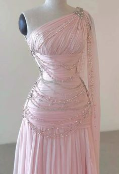 Hot Prom Dress, 파티 드레스, Floor Length Prom Dresses, Looks Party, Pink Chiffon, Ball Gowns Evening