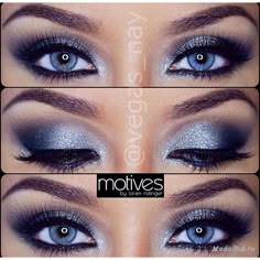 Grey Smokey Eye, Grey Eye Makeup, Formal Makeup, Valentines Makeup, Makijaż Smokey Eye, Eye Makeup Tips, Blue Makeup, Blue Eye Makeup, Makeup Goals