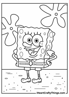 spongebob coloring pages for kids to print out and color with the spongebob