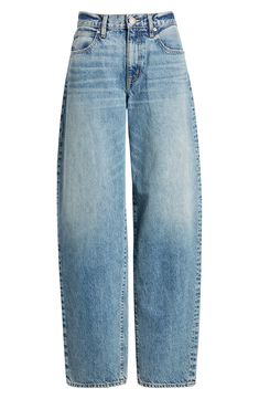 Relaxed and easygoing, these extra-long wide-leg jeans are made from nonstretch Italian denim in Los Angeles and are meant to sit below the waist. 34" inseam; 18" leg opening; 10" front rise; 14 1/2" back rise (size 29) Zip fly with button closure Five-pocket style 100% cotton Machine wash, line dry Made in the USA of imported fabric Levis Jeans Women, Silk Wedding Dress Simple, Low Rise Wide Leg Jeans, Slim Leg Jeans, Silk Wedding Dress, Vintage Levis Jeans, Dress Simple, Levi Jeans Women, Silk Wedding