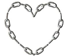 a heart made out of chains on a white background