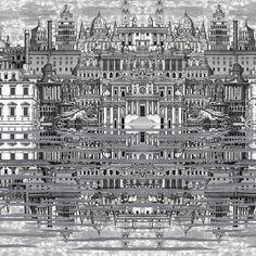 Find 114/20040 Cs Riflesso Black White By Cole and Son Wallpaper Fornasetti Wallpaper, Flock Wallpaper, Cole And Son Wallpaper, Rome Antique, Piero Fornasetti, Wallpaper Rolls, Wallpaper Direct, Black And White Wallpaper, Wallpaper Online