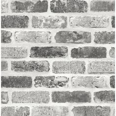 black and white brick wallpaper with no mortars or mortars on the side