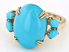 16x12mm, 4x3mm Oval Blue Sleeping Beauty Turquoise 10k Yellow Gold Ring. Measures Approximately 0.81"L x 0.60"W. Spring Jewelry Trends, Resort Jewelry, Vintage Inspired Jewelry, Pendant Watches, Sleeping Beauty Turquoise, Mens Accessories Jewelry, Floral Jewellery, Yellow Gold Ring, Nature Jewelry