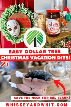 an easy dollar tree christmas vacation diy is featured in this post for the holidays