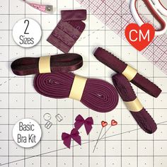 Basic Bra or Bralette Making Kit in Plum Pretty- 3/8" (10mm) or 1/2" (12mm) - Stitch Love Studio Bralette Sewing Pattern, Bra Making Supplies, Bralette Pattern, Bra Materials, Bra Sewing, Purple Bras, Sewing Pattern Sizes, Stretch Velvet, Romantic Style