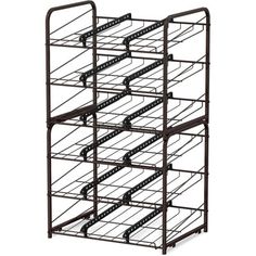 a large metal rack with many compartments