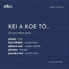 a poster with the words kel a koe to do you have your,