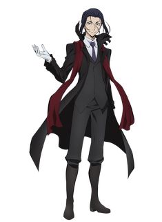 an anime character dressed in black and red