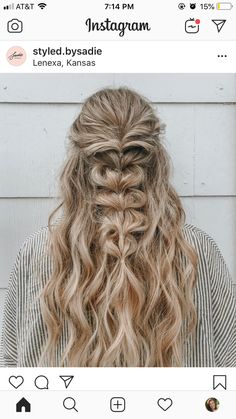 Prom Hairstyles Medium Length Down, Prom Hair Inspo For Long Hair, Hairstyles For Snowball Dance, Braid Hairstyle Half Up And Down, Prom Hairstyles For A One Shoulder Dress, Hair Styles For Hoco Down, Braided Hairstyles For Prom Half Up, Half Up Prom Hairstyles For Medium Hair, Half Up Down Prom Hair