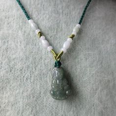 Jadeite Buddha Pendant Necklace Buddha Pendant Necklace, Jade Buddha, Necklace Green