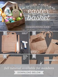 the instructions for how to make an easter basket